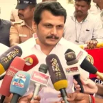 திமுக முன்னாள் அமைச்சர் செந்தில் பாலாஜி செய்தியாளர்களிடம் பேசுகிறார்
