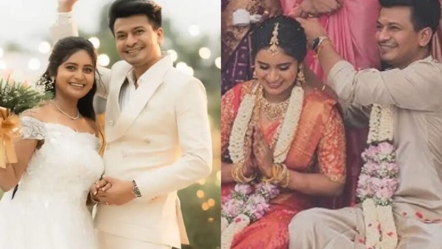 பாடகி ஜீவிதா பாஸ்கர் மற்றும் இயக்குநர் ரிச்சர்ட் சாம்சன் திருமண விழாவில்
