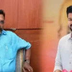முதலமைச்சர் விஜய் தவெக கட்சி கொடியுடன்