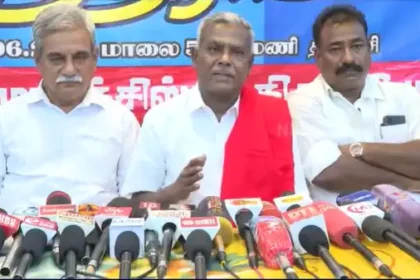 மாநில செயலாளர் சண்முகம் வீடியோ வெளியிடும் காட்சி