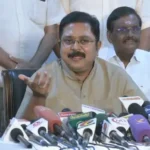 அமமுக பொதுச்செயலாளர் டிடிவி தினகரன் செய்தியாளர்களிடம் பேசுகிறார்