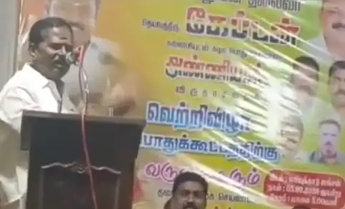 தேமுதிக தலைமை நிலைய செயலாளர் பார்த்தசாரதி உரை நிகழ்த்துகிறார்