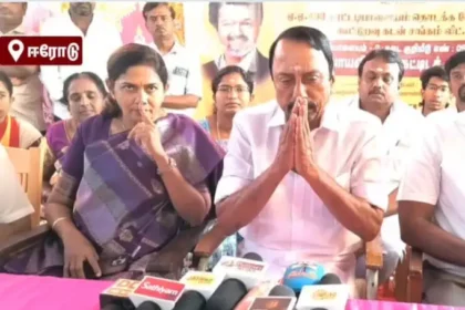 அமைச்சர் செங்கோட்டையன் செய்தியாளர்களிடம் பேசுகிறார்