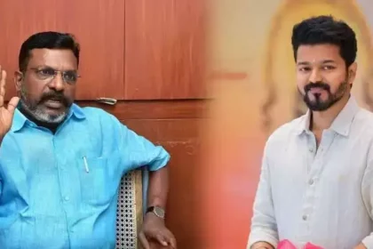 விடுதலை சிறுத்தைகள் கட்சி தலைவர் தொல். திருமாவளவன் பொதுக்கூட்டத்தில் பேசுகிறார்