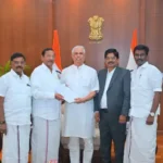 ஆளுநர் ஆர்.என். ரவி அவர்களிடம் புகார் மனு அளிக்கும் அரசியல் கட்சி தலைவர்கள்