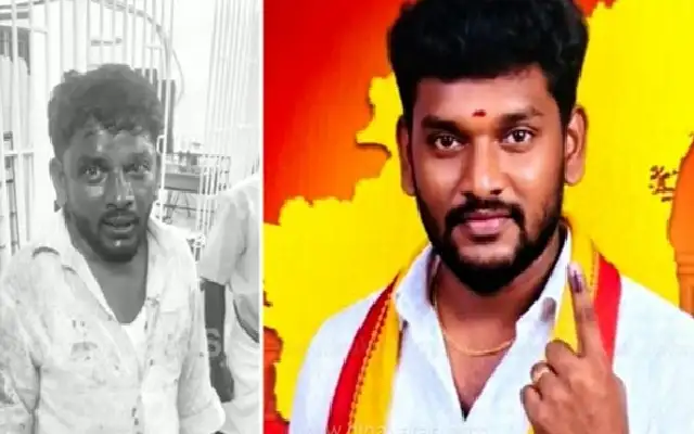 தாக்கப்பட்ட தவெக நிர்வாகி மற்றும் காவல் துறையினர்