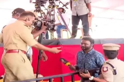 தவெக தலைவர் விஜய் பங்கேற்கும் மக்கள் சந்திப்பு நிகழ்ச்சி