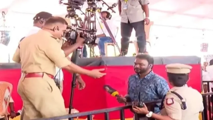 தவெக தலைவர் விஜய் பங்கேற்கும் மக்கள் சந்திப்பு நிகழ்ச்சி