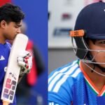 வைபவ் சூர்யவன்ஷி டி20 கிரிக்கெட் போட்டியில் விளையாடும் காட்சி