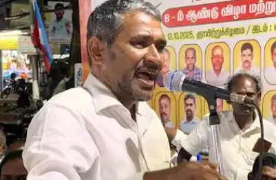 அமைச்சர் வன்னியரசு திமுகவை எச்சரிக்கும் காட்சி