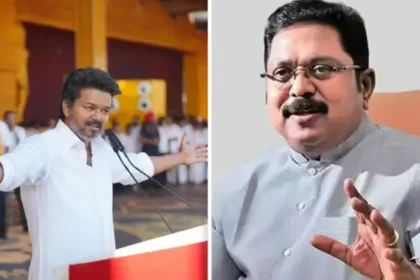 தமிழக முதலமைச்சர் விஜய் மற்றும் அமமுக பொதுச்செயலாளர் டிடிவி தினகரன்