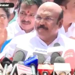அதிமுக முன்னாள் அமைச்சர் ஜெயக்குமார் செய்தியாளர்களை சந்திக்கும் காட்சி