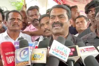 நாம் தமிழர் கட்சி ஒருங்கிணைப்பாளர் சீமான் அறிக்கை வெளியிடுகிறார்