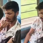 ரயிலில் இளைஞருக்கு இளம்பெண் கொடுத்த நூதன தண்டனை