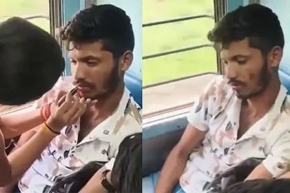 ரயிலில் இளைஞருக்கு இளம்பெண் கொடுத்த நூதன தண்டனை