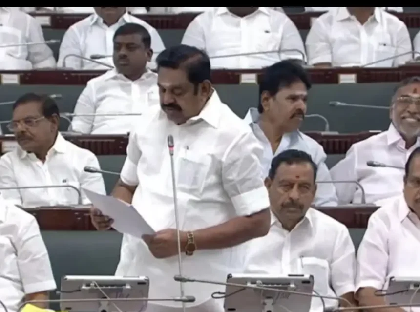 தமிழக சட்டப்பேரவையில் கவன ஈர்ப்பு தீர்மானம் மீது பேசும் சட்டமன்ற உறுப்பினர்