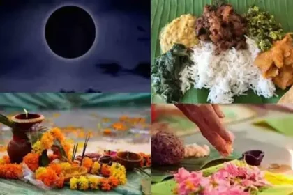 ஆடி அமாவாசை அன்று முன்னோர்களுக்கு எள்ளும் நீரும் தந்து வழிபாடு செய்யும் காட்சி