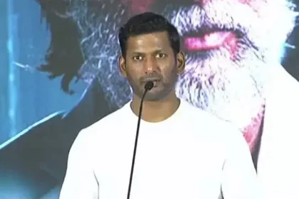 நடிகர் விஷால் 'மகுடம்' பட டிரெய்லர் வெளியீட்டு விழாவில் பேசுகிறார்