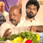 நடிகை சௌகார் ஜானகி உடலுக்கு அஞ்சலி செலுத்தும் திமுக முன்னாள் அமைச்சர் மா. சுப்பிரமணியன்
