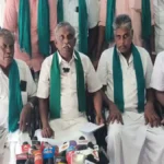 விவசாய சங்க தலைவர் பி.ஆர்.பாண்டியன் செய்தியாளர்களை சந்திக்கும் காட்சி