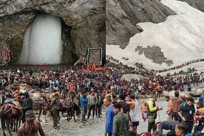 அமர்நாத் குகைக்கோவிலில் பக்தர்கள் தரிசனம்