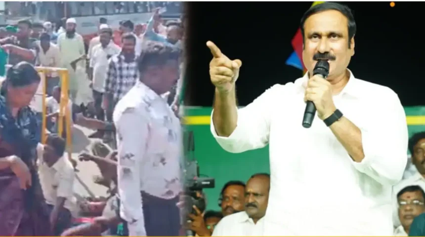 பாமக தலைவர் அன்புமணி ராமதாஸ் அறிக்கை வெளியிடும் காட்சி