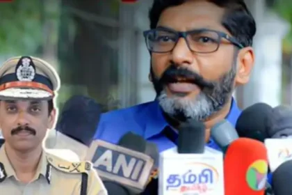 லஞ்ச ஒழிப்புத்துறை அலுவலகத்தில் புகார் அளிக்கும் சவுக்கு சங்கர்