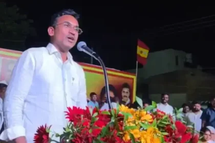 அமைச்சர் அருண்ராஜ் பொதுக்கூட்டத்தில் உரையாற்றுகிறார்