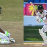 பாகிஸ்தான் கிரிக்கெட் கேப்டன் பாபர் அசாம் பேட்டிங் செய்யும் காட்சி