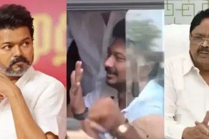 திமுக பொதுச் செயலாளர் துரைமுருகன் கண்டனம் தெரிவிக்கும் புகைப்படம்