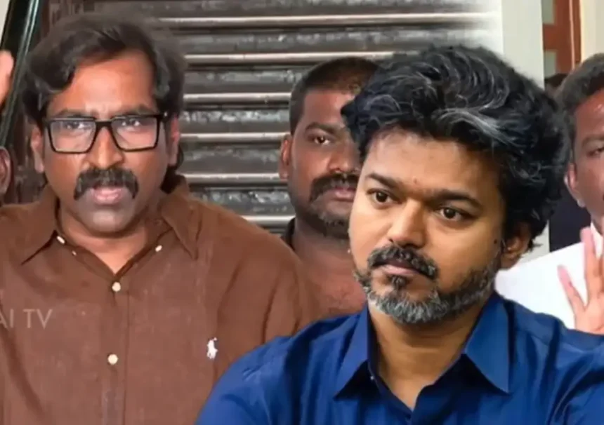 உழைப்போர் உரிமை இயக்கத்தின் தலைவர் பாரதி செய்தியாளர்களைச் சந்திக்கும் காட்சி