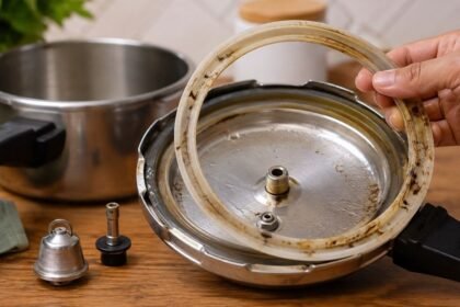 பிரஷர் குக்கரின் மூடி மற்றும் ரப்பர் கேஸ்கட்