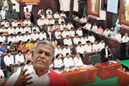 சிபிஎம் மாநில செயலாளர் சண்முகம் செய்தியாளர்களை சந்திக்கும் காட்சி