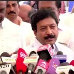 முன்னாள் அமைச்சர் சி.வி.சண்முகம் செய்தியாளர்களை சந்திக்கும் காட்சி
