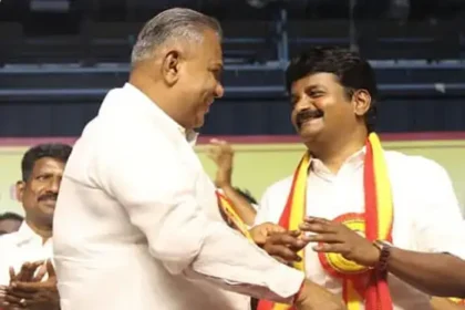 முன்னாள் அமைச்சர் சி.விஜயபாஸ்கர் தவெக பொதுக்கூட்டத்தில் பேசுதல்