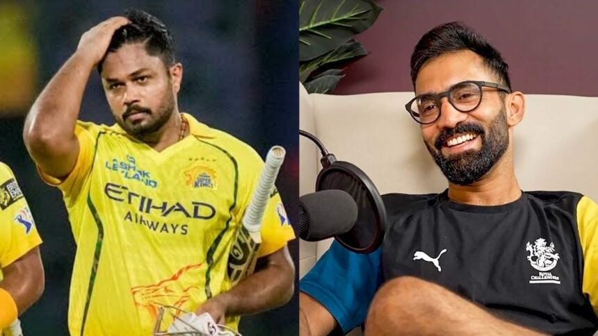 தினேஷ் கார்த்திக் மற்றும் மேத்யூ ஹெய்டன் கிரிக்கெட் மைதானத்தில் இருப்பது போன்ற படம்
