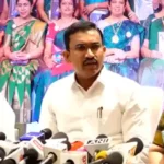 தமிழக சுகாதார அமைச்சர் அருண்ராஜ் செய்தியாளர்களை சந்திக்கும் காட்சி