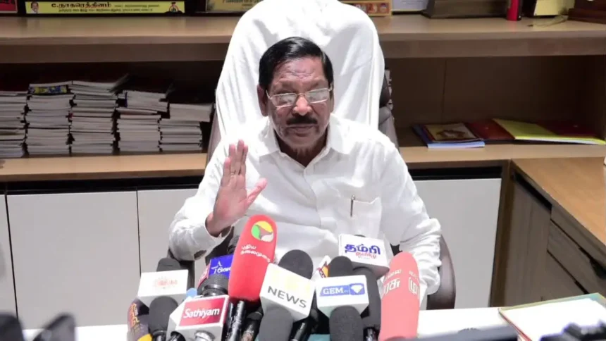 திமுக அமைப்புச் செயலாளர் ஆர்.எஸ்.பாரதி செய்தியாளர்களைச் சந்திக்கிறார்