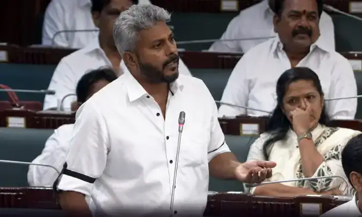 நிதித்துறை அமைச்சர் மரிய வில்சன் சட்டமன்றத்தில் உரையாற்றுகிறார்