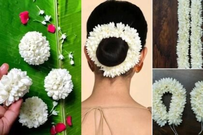 அழகாக கட்டப்பட்ட பன் மல்லி பூக்கள்