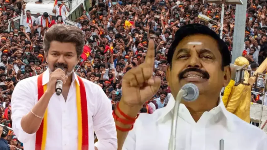அதிமுக பொதுச்செயலாளர் எடப்பாடி பழனிசாமி செய்தியாளர்களை சந்திக்கும் காட்சி