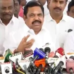முன்னாள் முதலமைச்சர் எடப்பாடி பழனிசாமி செய்தியாளர்களை சந்திக்கும் காட்சி