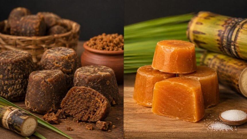 கருப்பட்டி வாங்கும் முன் அதன் தரம் மற்றும் நம்பகத்தன்மையை சரிபார்க்கும் நபர்