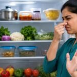 ஃப்ரிட்ஜில் பேக்கிங் சோடா கிண்ணம் வைக்கப்பட்டிருக்கும் காட்சி