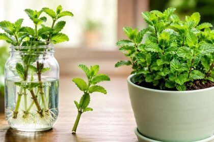 வீட்டில் வளர்க்கப்படும் பசுமையான புதினா செடி