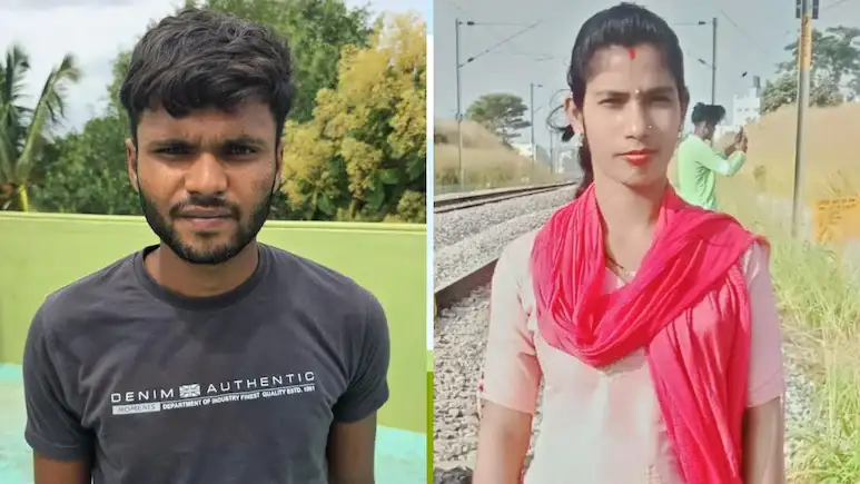 கொலை செய்யப்பட்ட மனைவியின் உடல் அருகே விசாரணை நடத்தும் போலீசார்