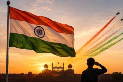 இந்திய தேசியக் கொடி அசைந்தாடுவது