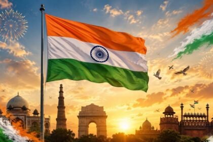 சுதந்திர தின வாழ்த்துச் செய்திகள் பகிரப்படும் காட்சி