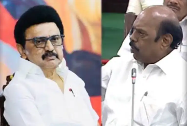 முன்னாள் அமைச்சர் எ.வ.வேலு செய்தியாளர்களை சந்திக்கும் காட்சி
