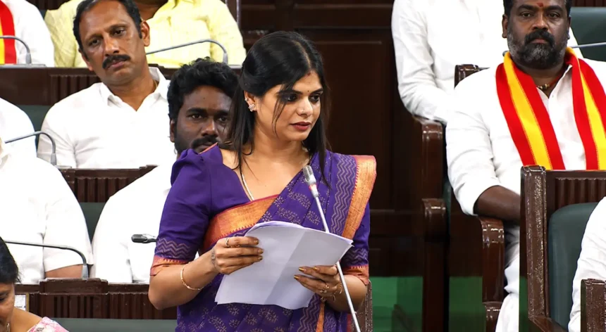 சட்டப்பேரவையில் கோரிக்கை வைக்கும் ఎమ్మెల్యే கனிமொழி சந்தோஷ்